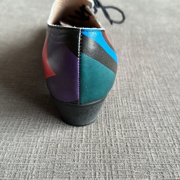 Handmade Colorful leather Lace-up Oxfords, size 39 - Picture 10 of 12